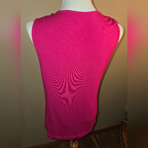 Cabi Sleeveless Tunic XL Pink Fuschia Draped Front Beautiful STYLE #747 - Picture 4 of 5